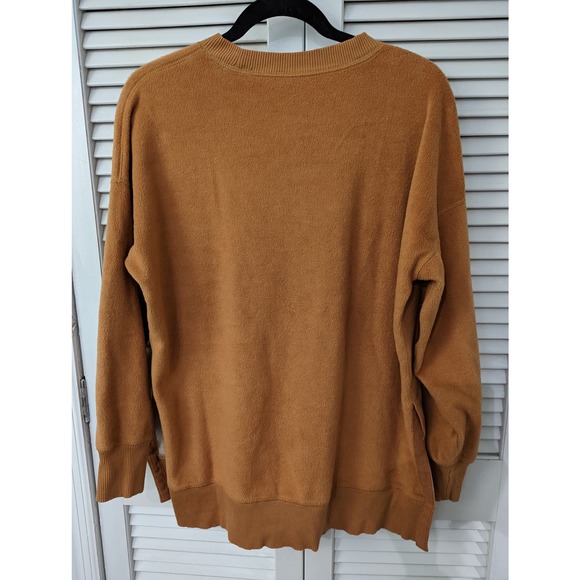 Aerie Fleece Oversized Crewneck Orange Small - Picture 3 of 4